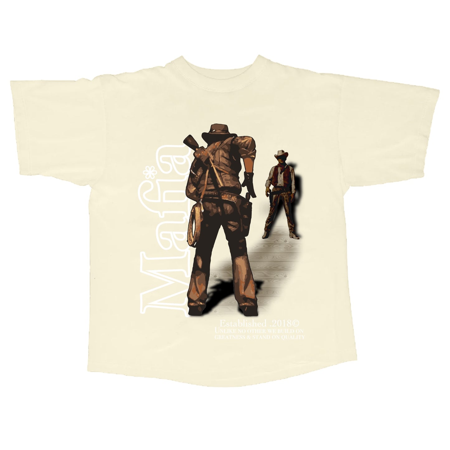 Western Stand Off tee-Cream